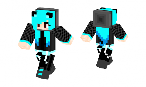 minecraft cool girl skins blue