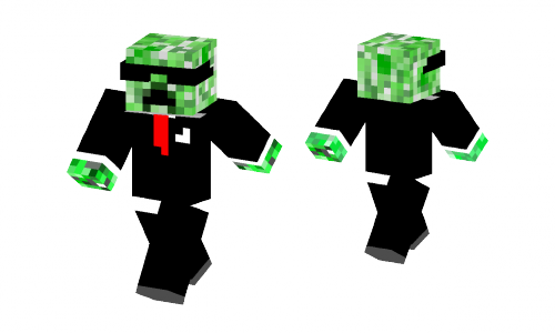 minecraft creeper in a suit skin