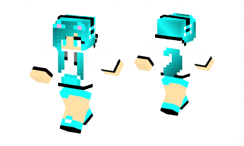 Turquoise Fox Girl Skin